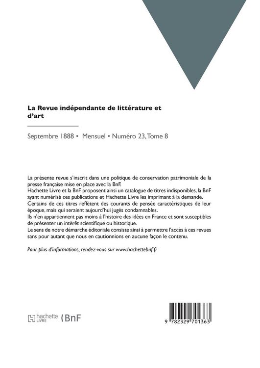 Produktbild: La Revue ind&eacute;pendante de litt&eacute;rature et d'art