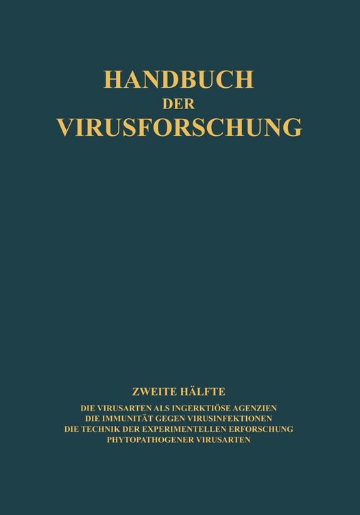 Produktbild: Handbuch der Virusforschung