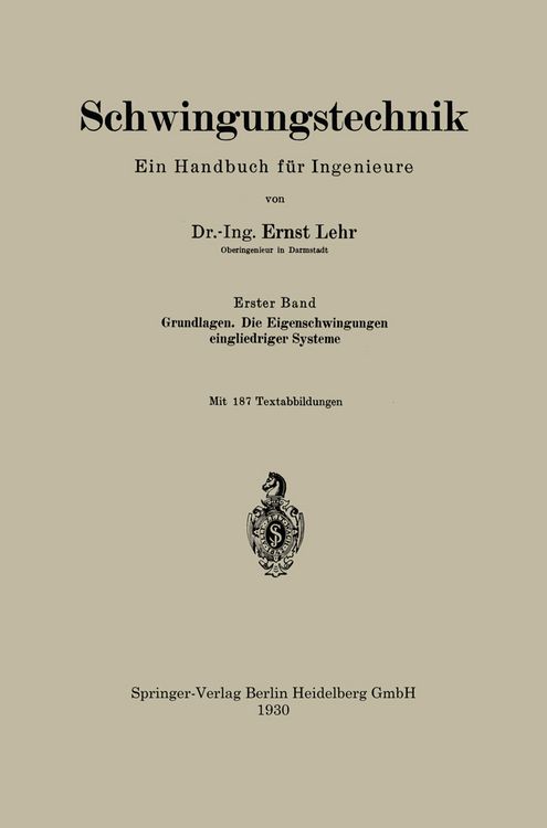 Produktbild: Schwingungstechnik. Ein Handbuch f&uuml;r Ingenieure
