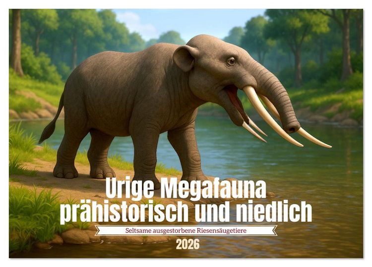 Produktbild: Urige Megafauna pr&auml;historisch und niedlich (Wandkalender 2026 DIN A4 quer), CALVENDO Monatskalender