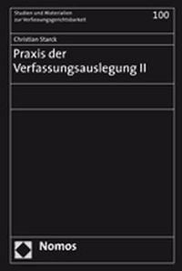 Produktbild: Praxis der Verfassungsauslegung II