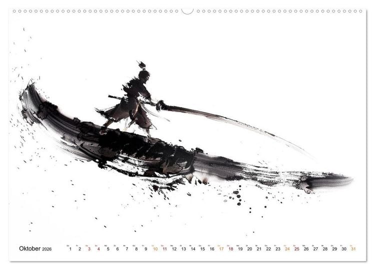 Produktbild: Samurai Illustrationen (Wandkalender 2026 DIN A2 quer), CALVENDO Monatskalender
