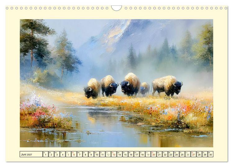 Produktbild: Bisons. Nordamerikas gewaltige Wildrinder (Wandkalender 2027 DIN A3 quer), CALVENDO Monatskalender