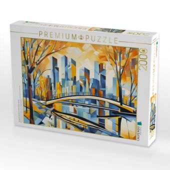 Produktbild: CALVENDO Puzzle Spiegelnde Skyline im farbenfrohen Herbst | 2000 Teile Lege-Gr&ouml;&szlig;e 90x67cm Foto-Puzzle f&uuml;r gl&uuml;ckliche Stunden