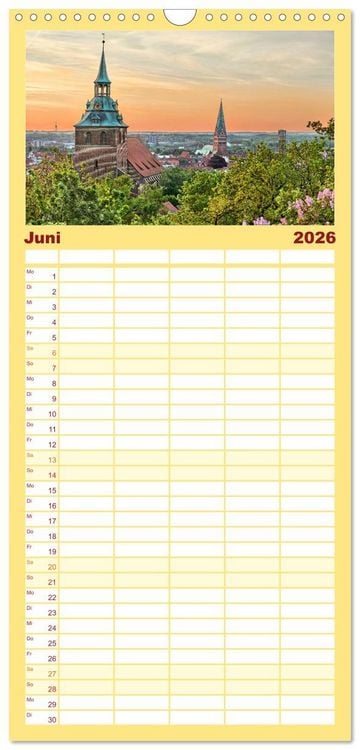 Produktbild: Familienplaner 2026 - L&Uuml;NEBURG Ein- und Ausblicke von Andreas Voigt mit 5 Spalten (Wandkalender, 21 x 45 cm) CALVENDO