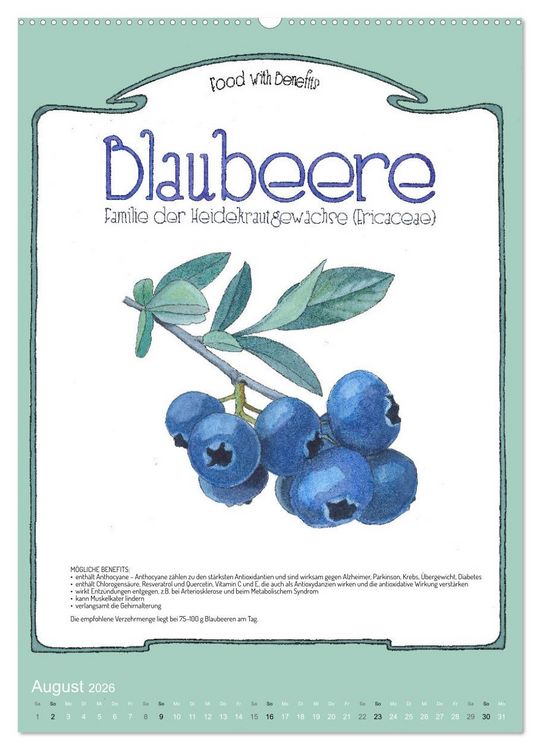Produktbild: Food with Benefits (Wandkalender 2026 DIN A2 hoch), CALVENDO Monatskalender
