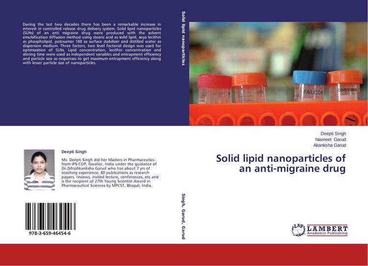 Produktbild: Solid lipid nanoparticles of an anti-migraine drug