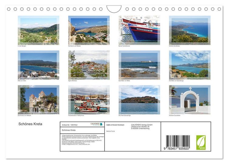 Produktbild: Sch&ouml;nes Kreta (Wandkalender 2026 DIN A4 quer), CALVENDO Monatskalender