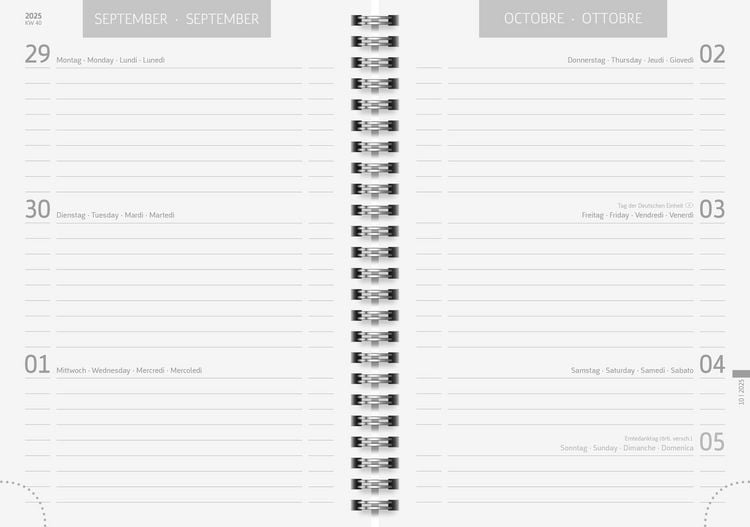 Produktbild: BRUNNEN Schülerkalender (2025/2026) "Monochrome", 2 Seiten = 1 Woche, A5, 208 Seiten, Naturkarton-Umschlag, schwarz