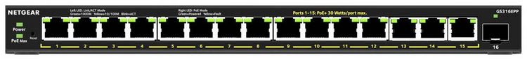 Produktbild: NETGEAR GS316EPP-100PES GS316EPP Netzwerk Switch 16 Port 1 GBit/s PoE-Funktion