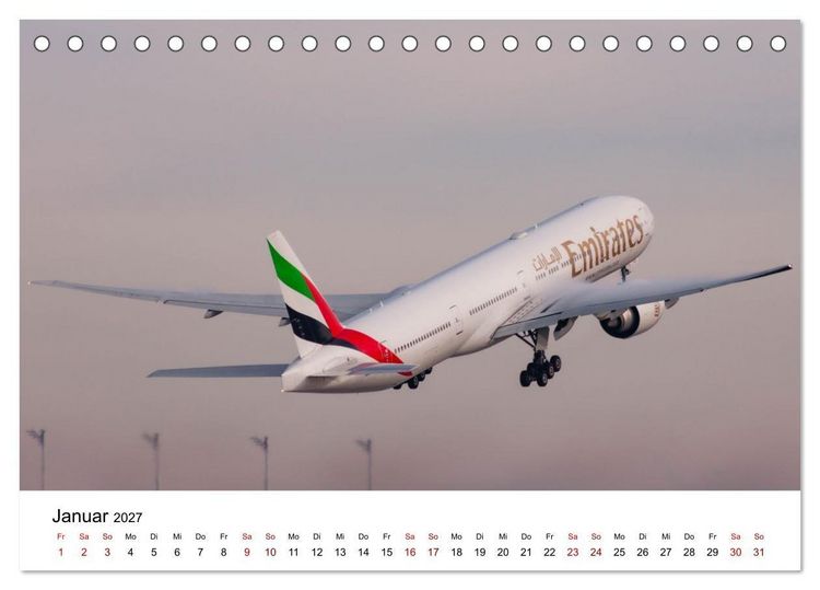 Produktbild: Boeing 777 Die Triple Seven (Tischkalender 2027 DIN A5 quer), CALVENDO Monatskalender