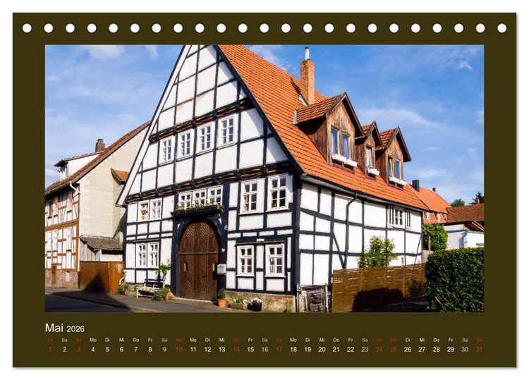 Produktbild: Fachwerk in Nordhessen (Tischkalender 2026 DIN A5 quer), CALVENDO Monatskalender