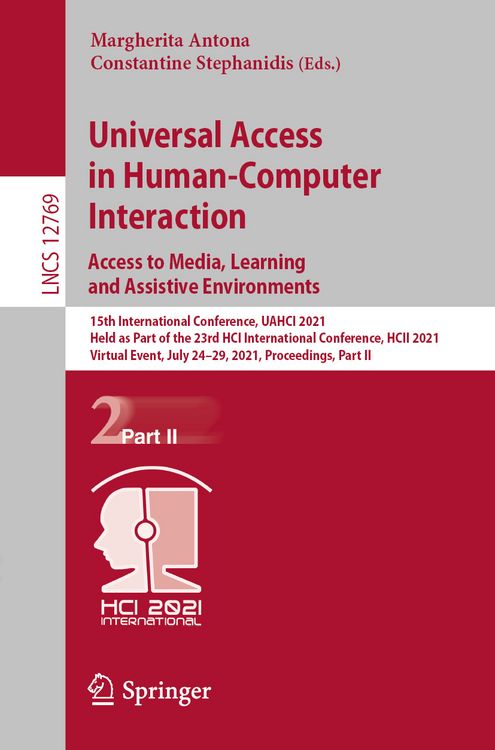 Produktbild: Universal Access in Human-Computer Interaction. Access to Media, Learning and Assistive Environments