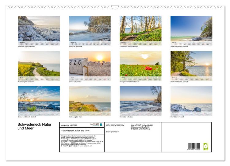 Produktbild: Schwedeneck Natur und Meer (Wandkalender 2026 DIN A2 quer), CALVENDO Monatskalender
