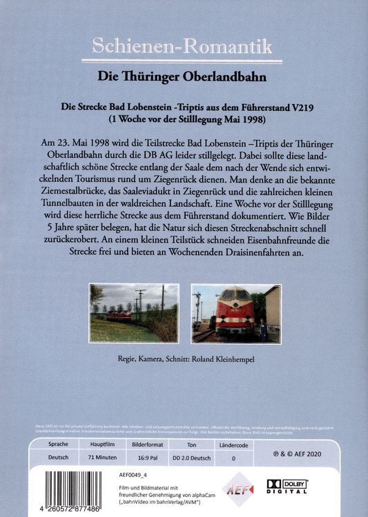 Produktbild: Die Th&uuml;ringer Oberlandbahn - Romatik auf Schienen