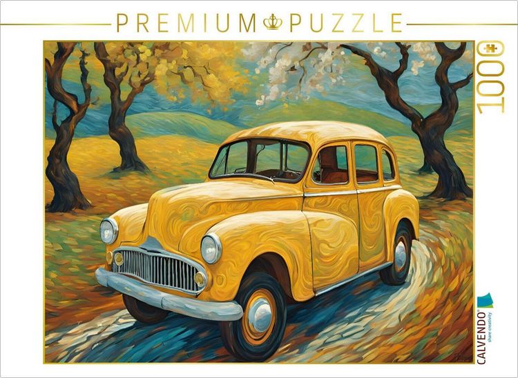 Produktbild: CALVENDO Puzzle Oldtimer im Stil von van Gogh | 1000 Teile Lege-Gr&ouml;&szlig;e 64x48cm Foto-Puzzle f&uuml;r gl&uuml;ckliche Stunden