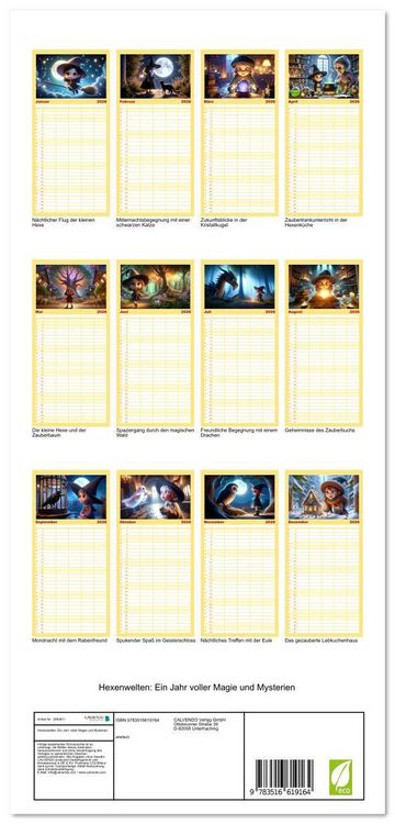 Produktbild: Familienplaner 2026 - Hexenwelten: Ein Jahr voller Magie und Mysterien mit 5 Spalten (Wandkalender, 21 x 45 cm) CALVENDO
