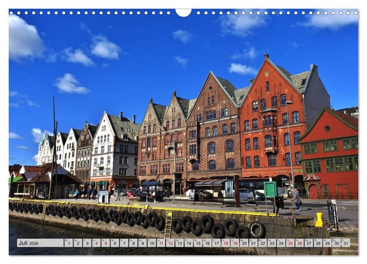 Produktbild: Wundersch&ouml;nes Bergen. Norwegens Tor zum Fjordland (Wandkalender 2026 DIN A3 quer), CALVENDO Monatskalender