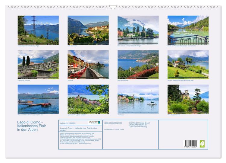 Produktbild: Lago di Como - Italienisches Flair in den Alpen (Wandkalender 2026 DIN A2 quer), CALVENDO Monatskalender