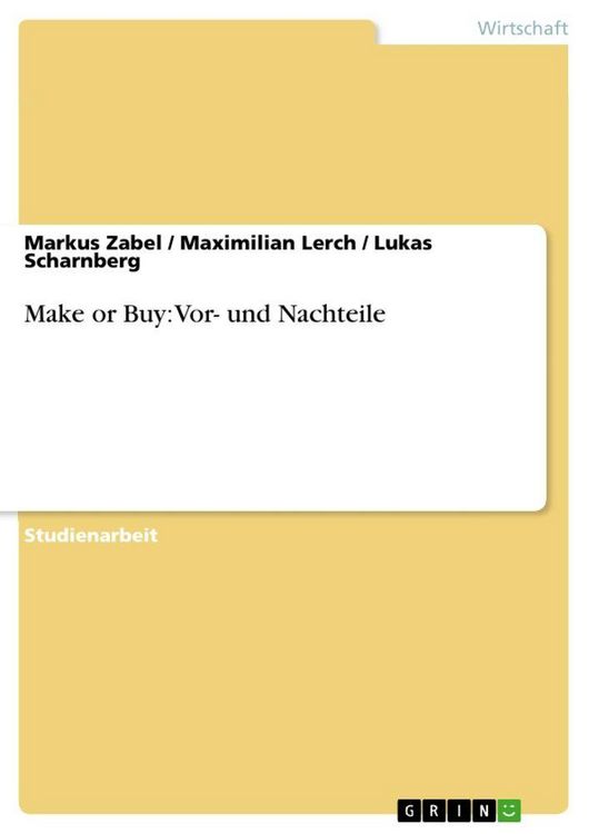 Produktbild: Make or Buy: Vor- und Nachteile
