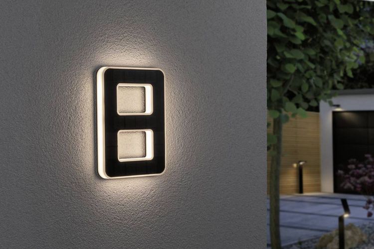 Produktbild: Paulmann 79849 Solar-Hausnummernleuchte 0.20W Warmwei&szlig; Schwarz
