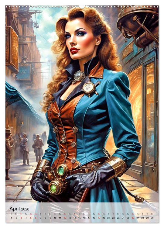 Produktbild: Ladies mit Steampunk-Flair (hochwertiger Premium Wandkalender 2026 DIN A2 hoch), Kunstdruck in Hochglanz