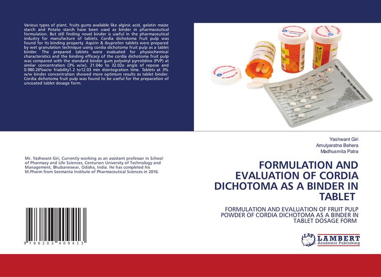 Produktbild: Formulation and Evaluation Of Cordia Dichotoma As a Binder in Tablet
