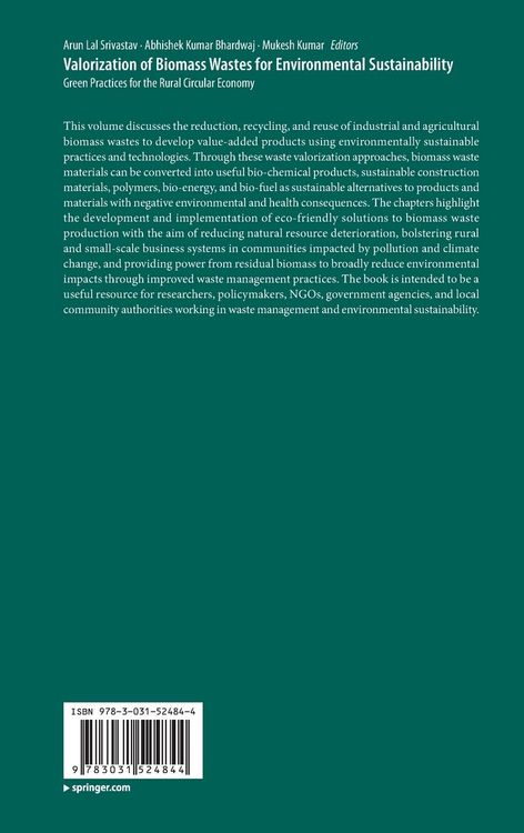 Produktbild: Valorization of Biomass Wastes for Environmental Sustainability