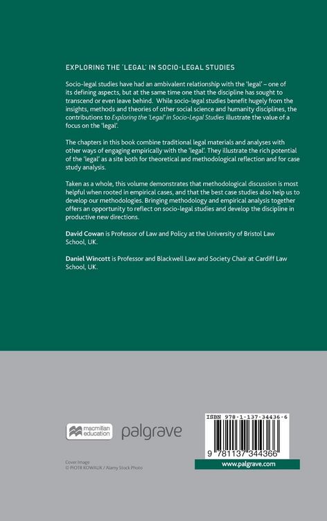 Produktbild: Exploring the 'Legal' in Socio-Legal Studies