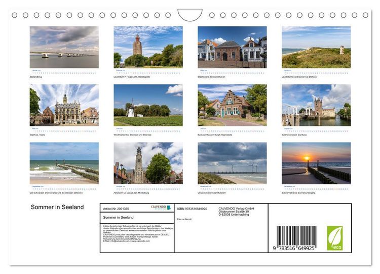 Produktbild: Sommer in Seeland (Wandkalender 2026 DIN A4 quer), CALVENDO Monatskalender