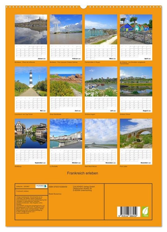 Produktbild: Frankreich erleben (hochwertiger Premium Wandkalender 2026 DIN A2 hoch), Kunstdruck in Hochglanz