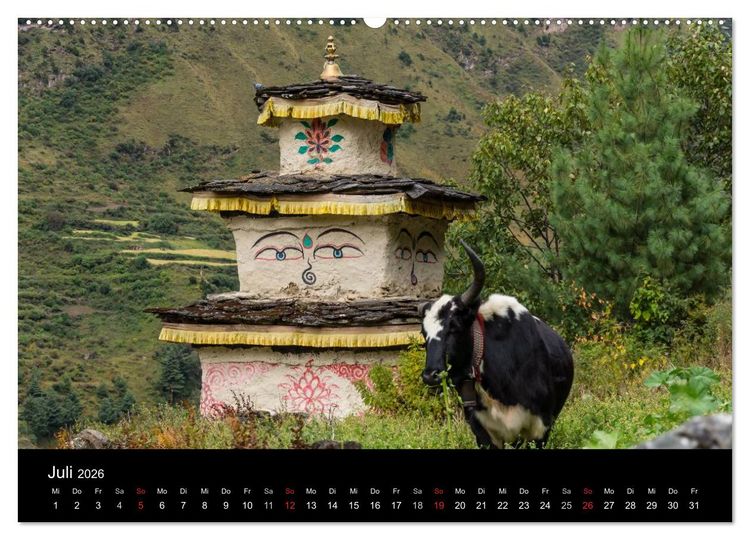 Produktbild: Buddhistische Ch&ouml;rten im Himalaya (Wandkalender 2026 DIN A2 quer), CALVENDO Monatskalender