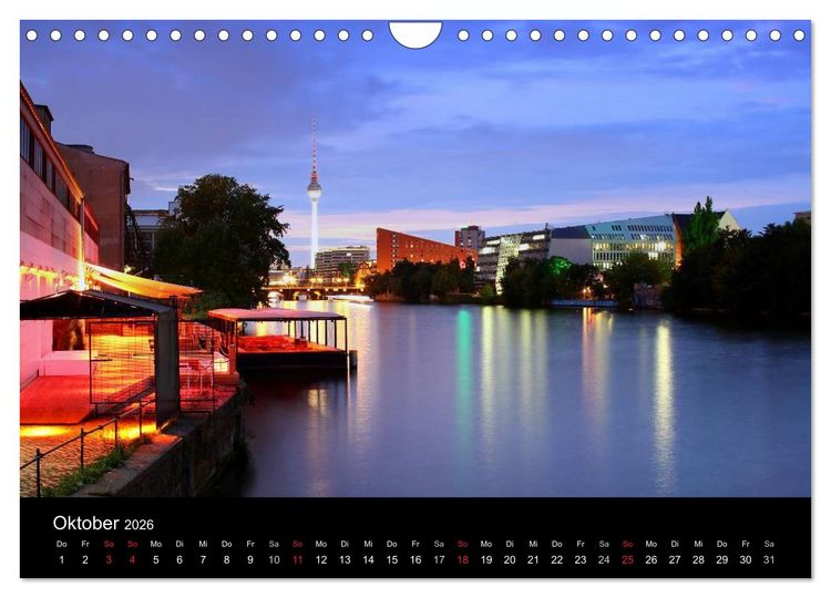 Produktbild: BERLIN ZUR BLAUEN STUNDE (Wandkalender 2026 DIN A4 quer), CALVENDO Monatskalender