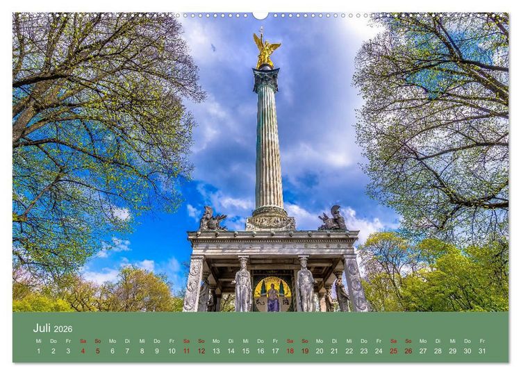 Produktbild: Bezauberndes M&uuml;nchen - Die bayrische Landeshauptstadt und ihr Umland. (Wandkalender 2026 DIN A2 quer), CALVENDO Monatskalender