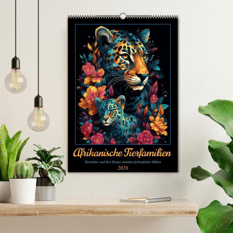 Produktbild: Afrikanische Tierfamilien (Wandkalender 2026 DIN A2 hoch), CALVENDO Monatskalender