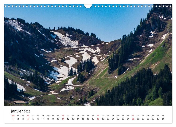 Produktbild: Randonn&eacute;es en Suisse alpages valaisans (Calendrier mural 2026 DIN A3 vertical), CALVENDO calendrier mensuel
