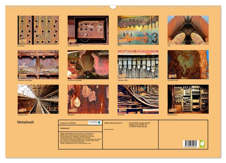 Produktbild: Metallwelt (Wandkalender 2027 DIN A2 quer), CALVENDO Monatskalender