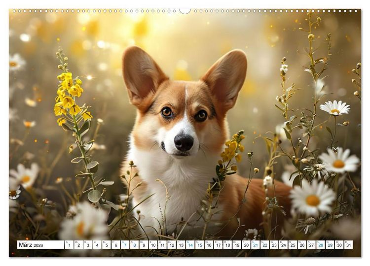 Produktbild: Happy Corgis (Wandkalender 2026 DIN A2 quer), CALVENDO Monatskalender