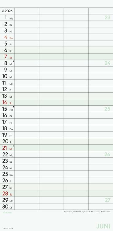 Produktbild: Superplaner M 2026 4 Spalten - Familien-Timer 22x45 cm - Offset-Papier - mit Ferienterminen - Wand-Planer - Familienkalender - Alpha Edition