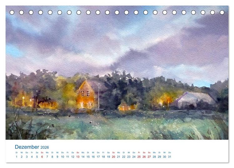 Produktbild: F&ouml;hr - Aquarelle (Tischkalender 2026 DIN A5 quer), CALVENDO Monatskalender
