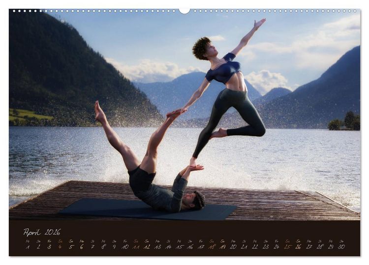 Produktbild: YogaPaare (hochwertiger Premium Wandkalender 2026 DIN A2 quer), Kunstdruck in Hochglanz