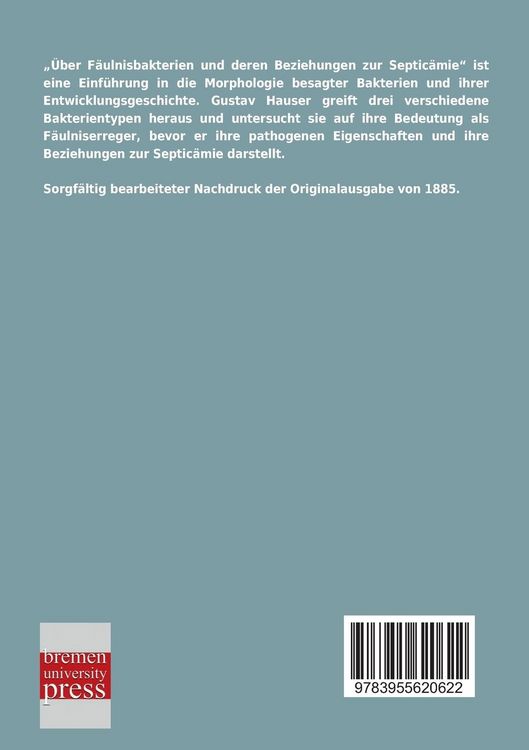 Produktbild: &Uuml;ber F&auml;ulnisbakterien und deren Beziehungen zur Septic&auml;mie