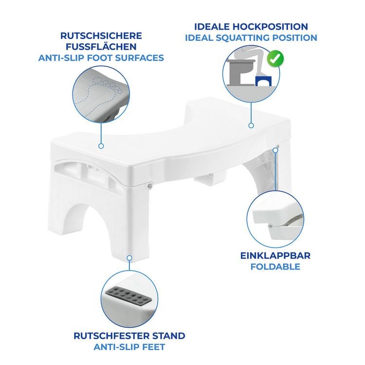 Produktbild: Faltbarer Toiletten-Fu&szlig;hocker, belastbar bis 100 kg