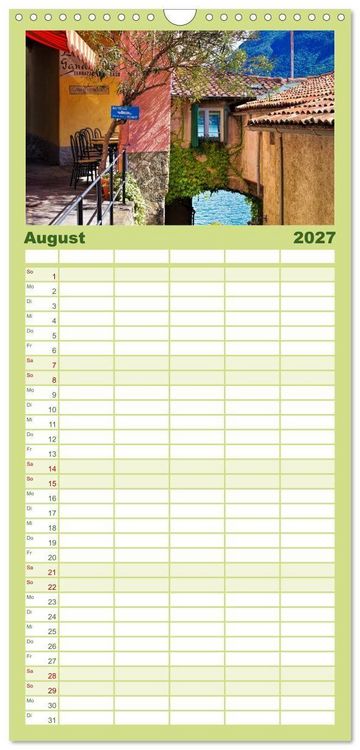 Produktbild: Familienplaner 2027 - Gandria - Malerisches Dorf am Luganer See mit 5 Spalten (Wandkalender, 21 x 45 cm) CALVENDO