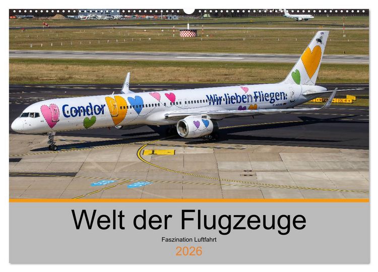 Produktbild: Welt der Flugzeuge - Faszination Luftfahrt 2026 (Wandkalender 2026 DIN A2 quer), CALVENDO Monatskalender