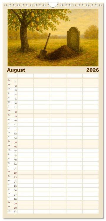 Produktbild: Familienplaner 2026 - Theodor Fontane mit 5 Spalten (Wandkalender, 21 x 45 cm) CALVENDO
