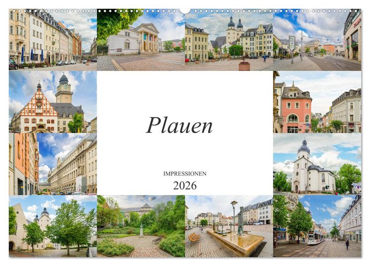 Produktbild: Plauen Impressionen (Wandkalender 2026 DIN A2 quer), CALVENDO Monatskalender