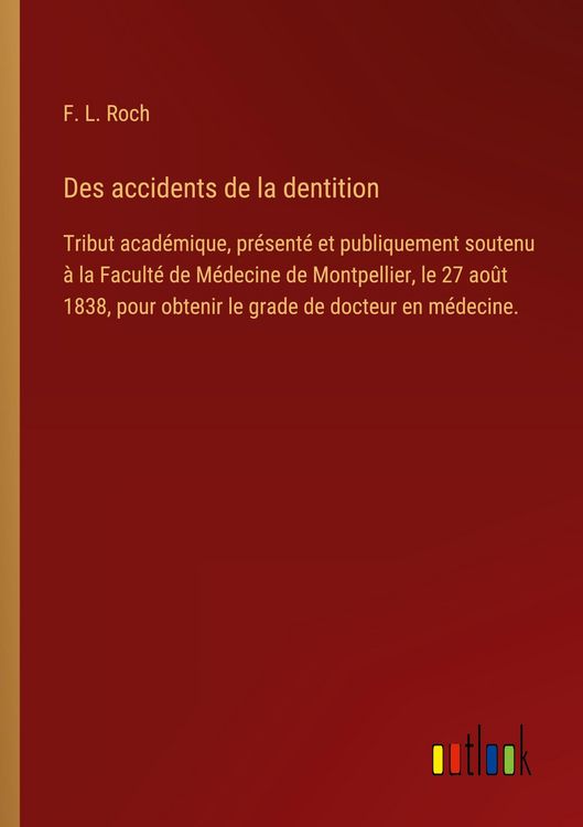 Produktbild: Des accidents de la dentition