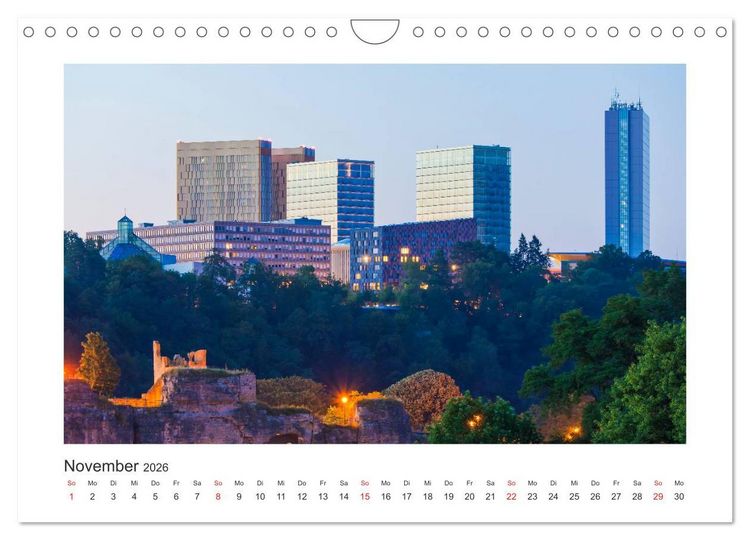 Produktbild: LUXEMBURG Stadt der Kontraste (Wandkalender 2026 DIN A4 quer), CALVENDO Monatskalender
