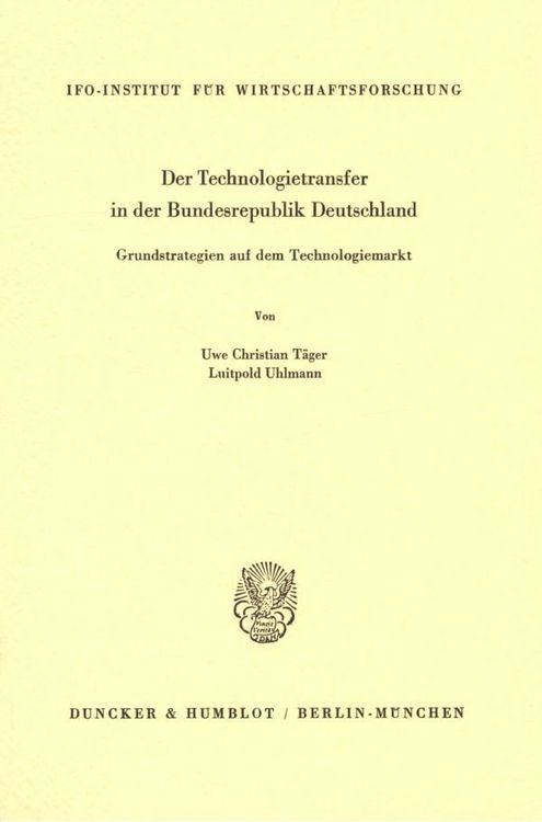 Produktbild: Der Technologietransfer in der Bundesrepublik Deutschland.